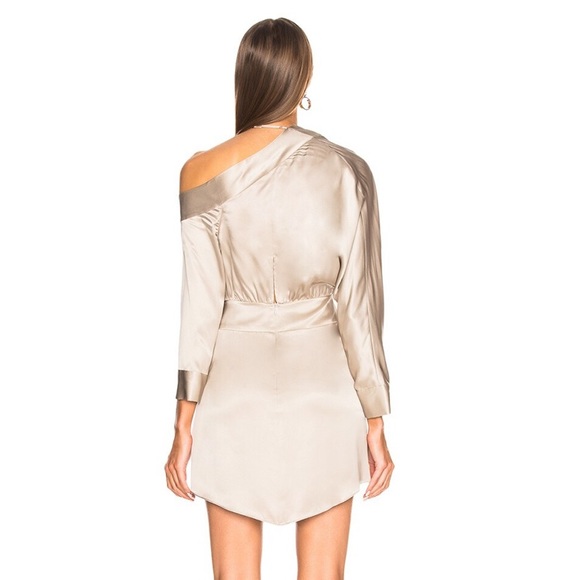 Michelle Mason Off Shoulder Mini Dress - Platinum - Picture 4 of 7